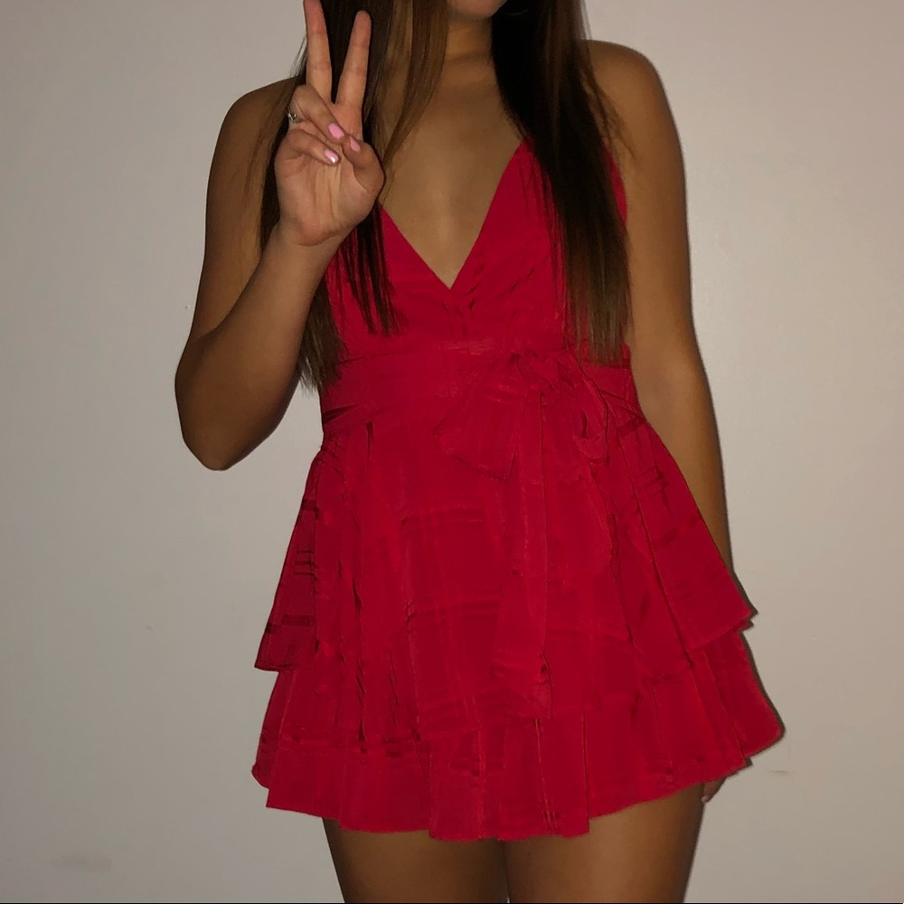 red princess Polly romper